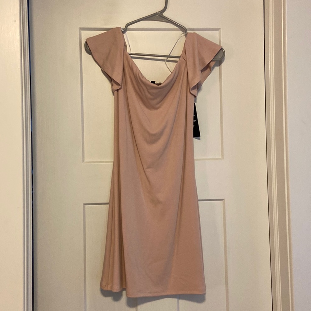 Off the shoulder pink dress